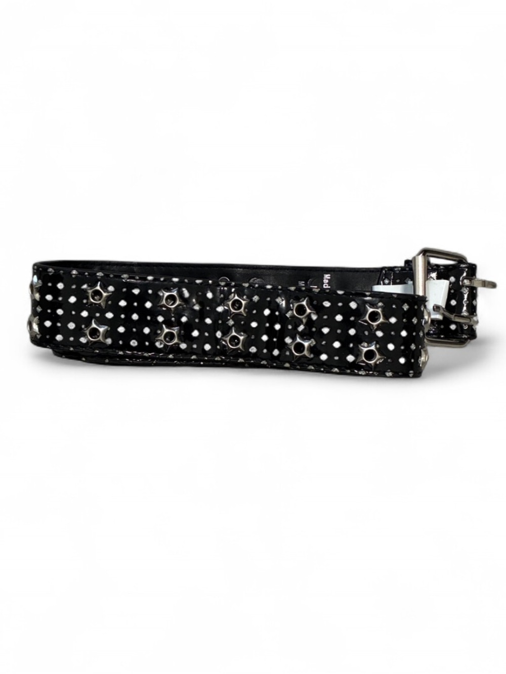 Y2K Style Black Star Grommet Glittery Belt